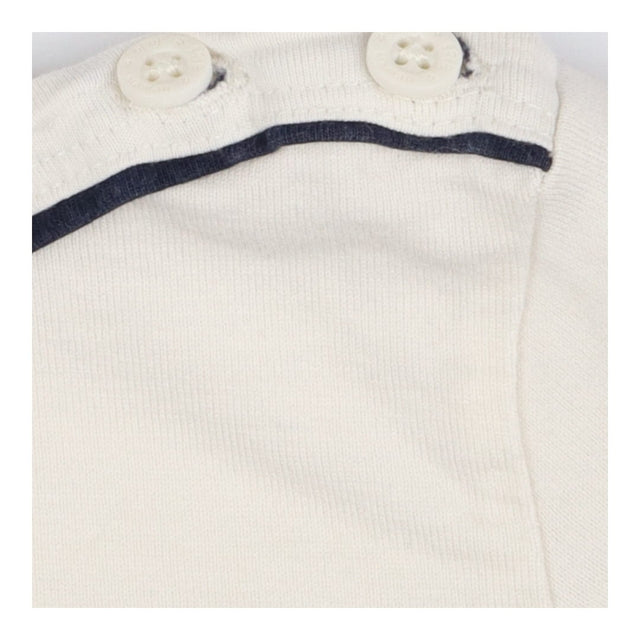 Tee LS Navy Blue striped  - shoulder buttons