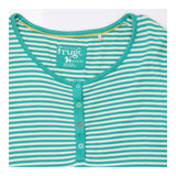 Maternity Top Green Striped Button Front