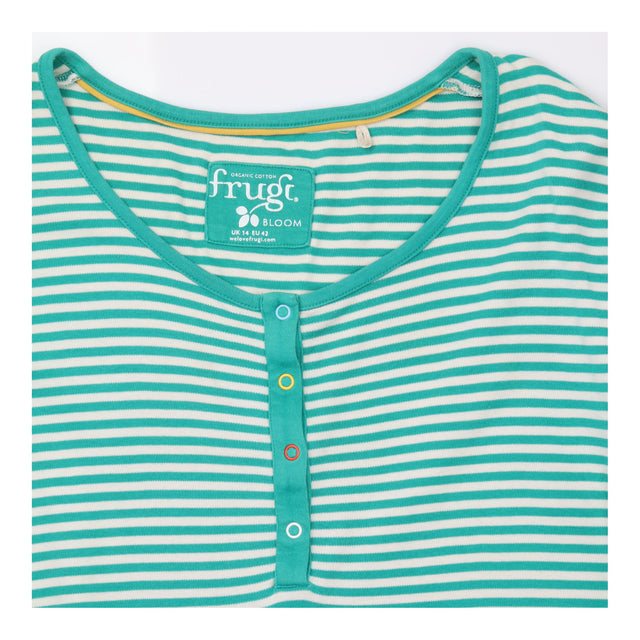 Maternity Top Green Striped Button Front