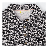 Jersey Shirt Dress Cream with Belt Black Floral Pr