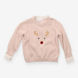 Pink Knit Reindeer Sweater 
