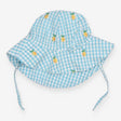 Blue Gingham Sun hat with Lemons