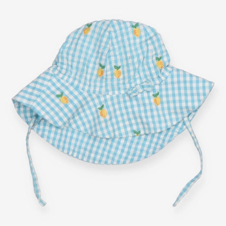 Blue Gingham Sun hat with Lemons