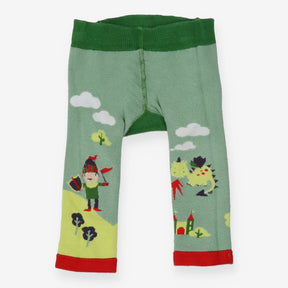 Leggings knit green dragon
