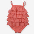 Pink frilly swimming costume