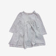 White and Grey Stripe Jersey Dress