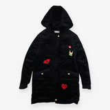 Coat Sonia Rykiel velour padded black heart lips