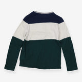 Tee shirt Long Sleeve Grey, Navy, Cream and Green 