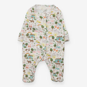 Sleepsuit White Farm Animals