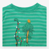 Green Striped Dinosaur Long Sleeve
