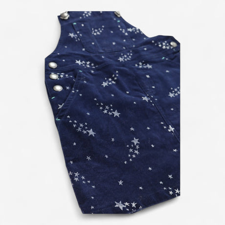 Navy Cord Pinafore Silver Stars