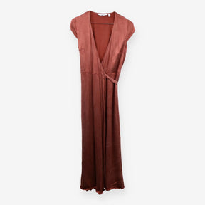 & Other Stories Viscose Wrap Dress - terracotta