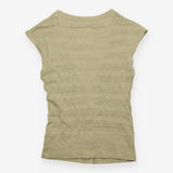 Sleeveless Open Knit Wool Blend Cardigan Shadow Gr