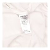 Blouse White V-Neck Long Sleeve Oversized Dip Hem