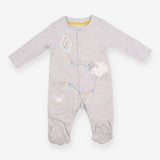 Sleepsuit Grey Chick and Lamb Flying a Kite