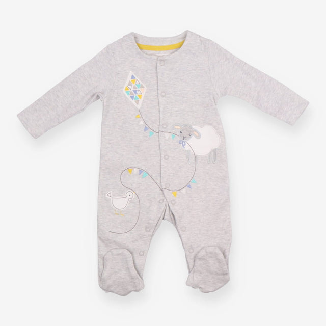 Sleepsuit Grey Chick and Lamb Flying a Kite