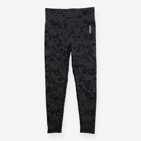 Black Grey Floral Print High Waisted Full Length L