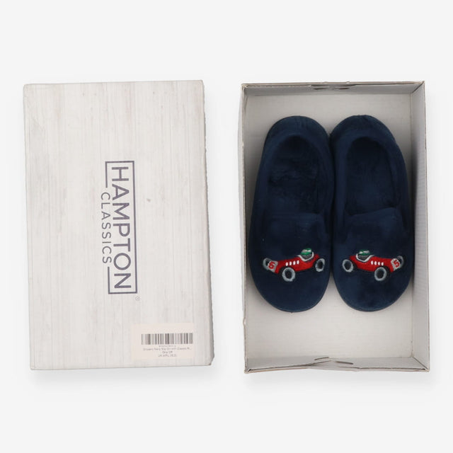 Slippers Navy Slip On with Classic Race Car