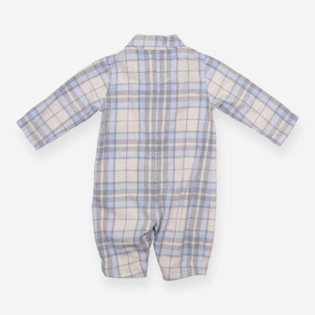 Romper Collared Blue and Grey Check