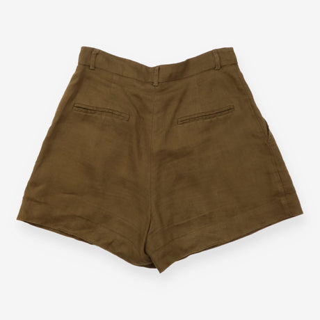 Olive Green 100% Linen High Waisted Ta