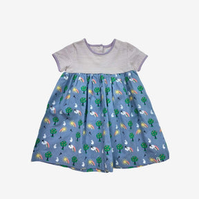 Lilac Jersey Dress with Spring Animals