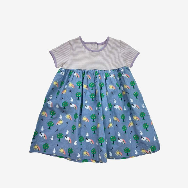Lilac Jersey Dress with Spring Animals