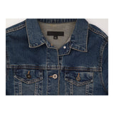 Mid Blue Wash Stretch Cotton Button Front Classic 