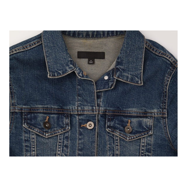 Mid Blue Wash Stretch Cotton Button Front Classic 