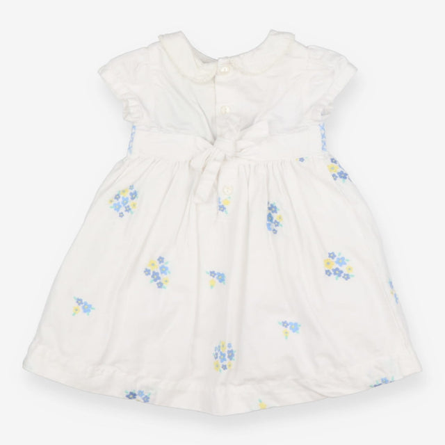 Dress and knickers white floral smocked