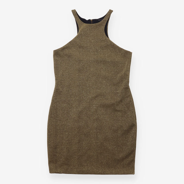 Metallic Gold Bronze Sleeveless Bodycon 