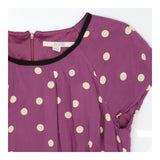 Purple polka dot crew neck dress