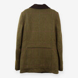 Tweed Field Coat Wool Country Jacket Suede Trim Ch