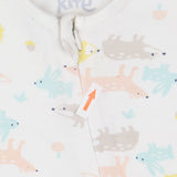 White Woodland Animals Sleepsuit