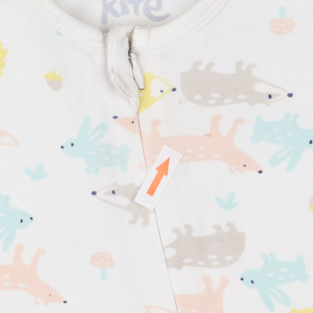 White Woodland Animals Sleepsuit