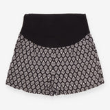 Maternity Shorts Black White Print Over Bump
