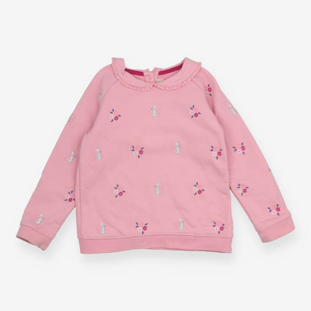 Sweater Frill Collar Pink with Mouse Appliques