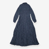 Midi Dress Navy Blue Abstract Spot Print