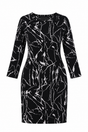 Abstract Marble Print Long Sleeve Stretch Knit Dre