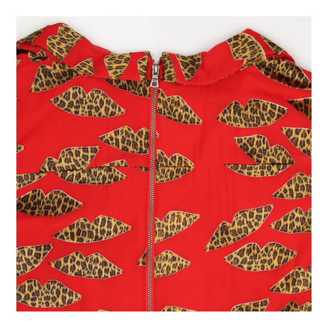 Leopard Lip Red Silk Mini Dress Donald Robertson