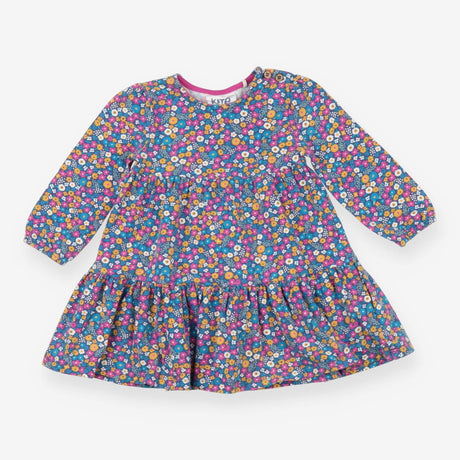 Dress Long Sleeved Navy Pink, Blue and Yellow Flor