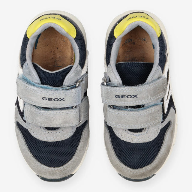 Trainers grey suede yellow heel
