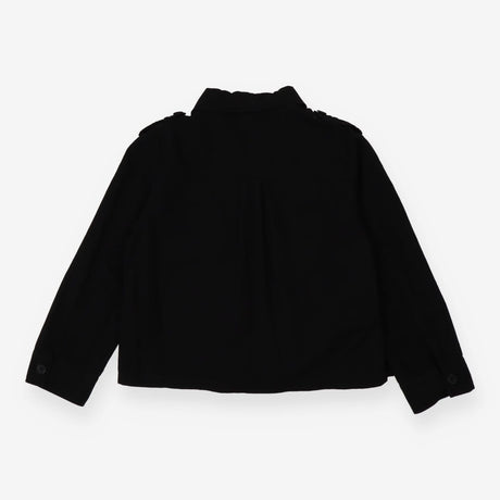 Black lightweight denim utility jacket