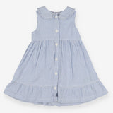 Blue Striped Collared Dress