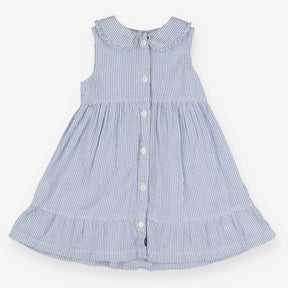 Blue Striped Collared Dress