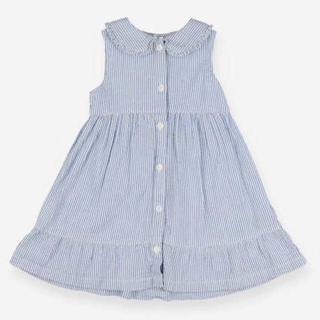 Blue Striped Collared Dress