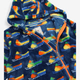 Pramsuit Fleece Blue Ski Bikes with Orange Zip