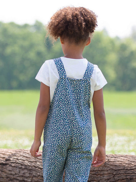 Dinky ditsy dungarees navy