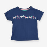 Tee SS blue dogs in spotty sweaters