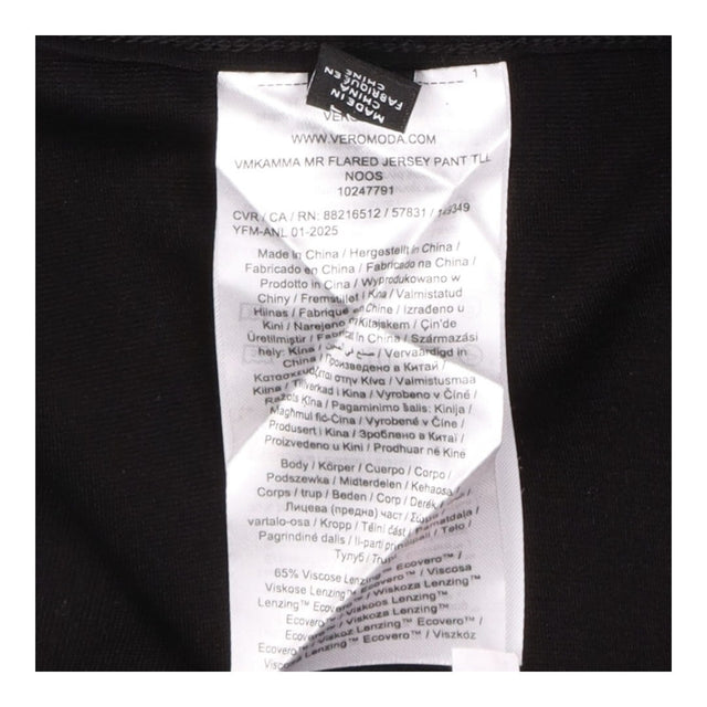 Flared Trousers Black Stretch Jersey Tall