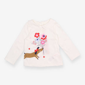 White Sausage Dog Long Sleeve